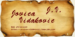 Jovica Vidaković vizit kartica